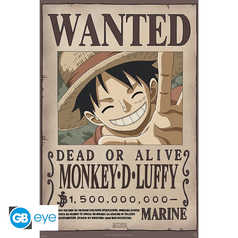 One Piece Wanted Monkey D. Luffy Plakát
