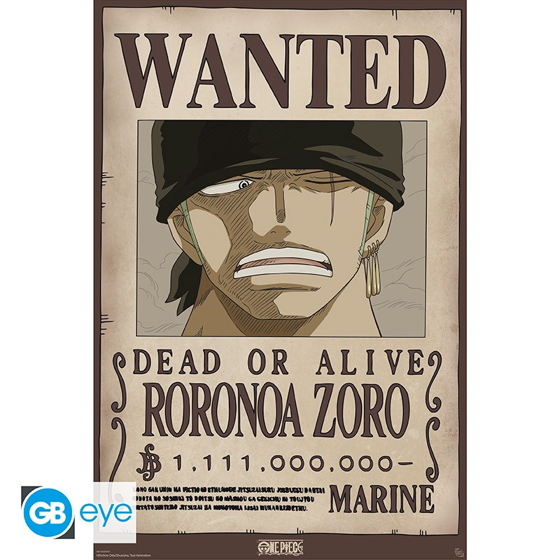 One Piece Wanted Roronoa Zoro New Plakát